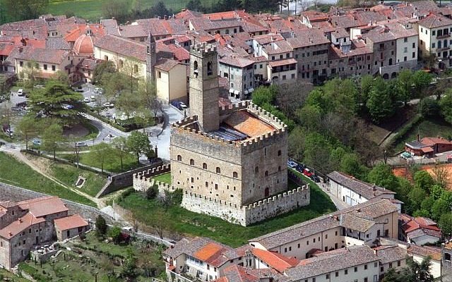 The town and castle of Poppi in Tuscany, Italy