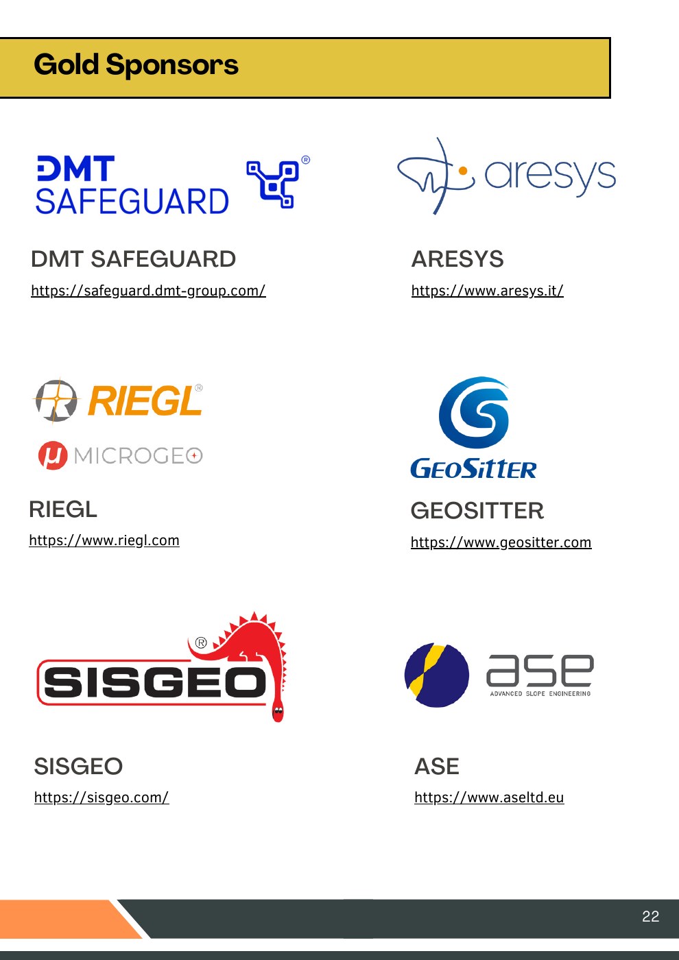 Sponsor page from the 2025 ICGSM handout, page 22