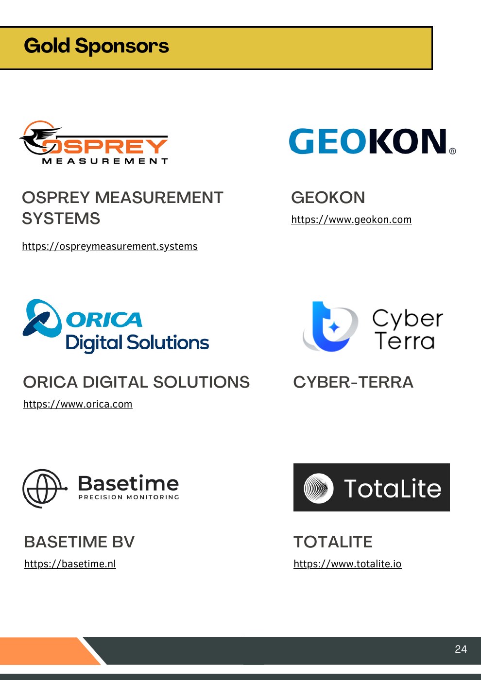 Sponsor page from the 2025 ICGSM handout, page 24