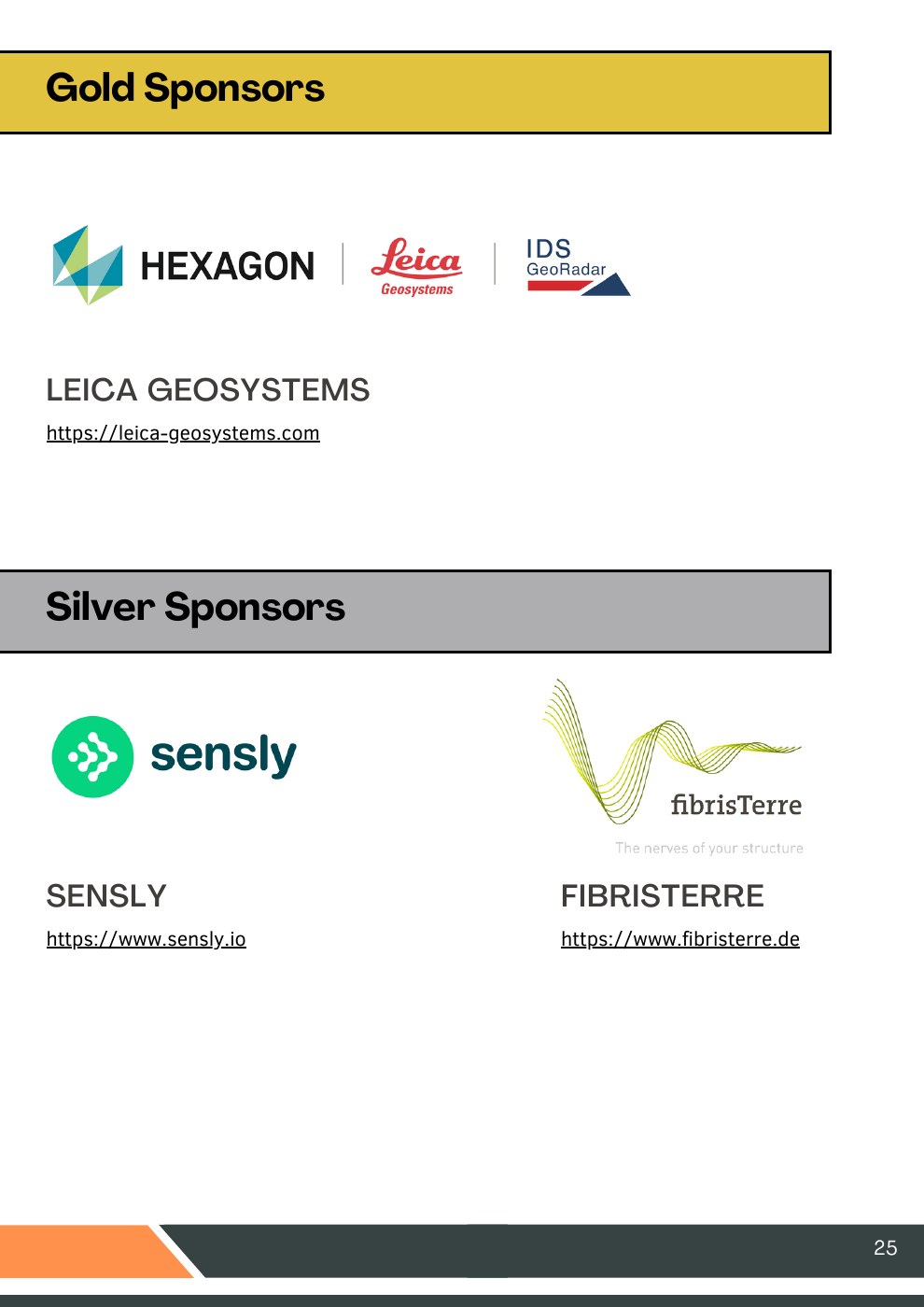 Sponsor page from the 2025 ICGSM handout, page 25